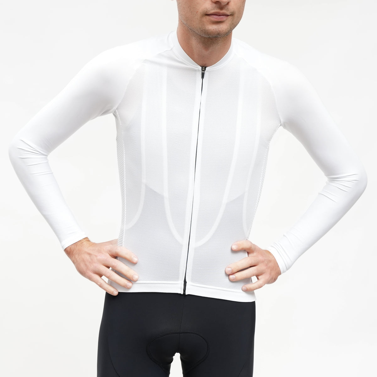 Aero Long Sleeve Jersey White The Black Bibs
