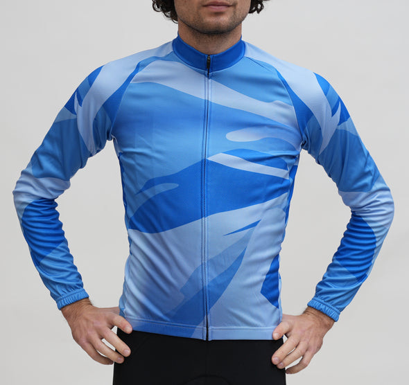 Winter Jersey Blue Pattern