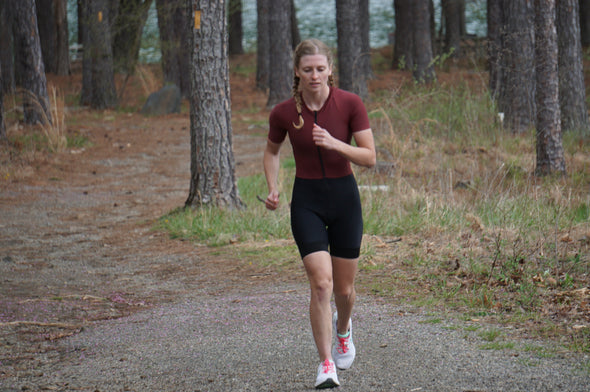 The Burgundy Tri Suit for Women